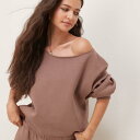 エイソス ASOS asos ASOS DESIGN オフショルダー スウェット コーデ チョコレート トップス レディース 女性 インポートブランド 小さいサイズから大きいサイズまで