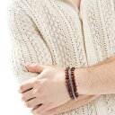 エイソス ASOS asos ASOS DESIGN 3 パック ビーズ ブレスレット セット チェーン付き バーガンディ トーン アクセサリー メンズ 男性 ...