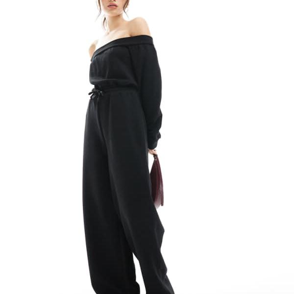 ミスセルフリッジ Miss Selfridge ミスセルフリッジ オフショルダー ジャージー ワイドレッグ ジャンプスーツ オールインワン レディース 女性 インポートブランド 小さいサイズから大きいサイズまで