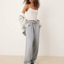 エイソス ASOS asos ASOS DESIGN オーバーサイズ ジョガー ターンバックヘムディテール ウォッシュドブルー パンツ ボトム レディース 女性 インポートブランド 小さいサイズから大きいサイズまで