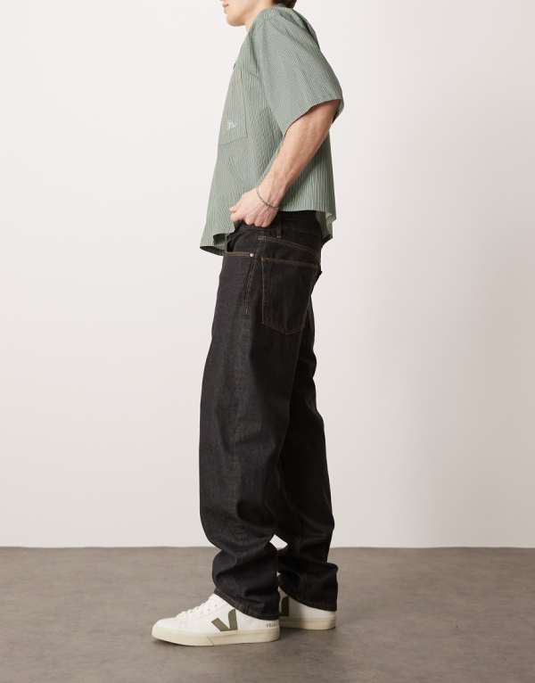 エイソス ASOS asos ASOS DESIGN 生デニムのストレートレッグジーンズ パンツ ボトム メンズ 男性 インポートブランド 小さいサイズから大きいサイズまで