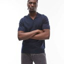 トップマン Topman TOPMAN トップマン 半袖ニットオープンリビアシャツ ネイビー トップス メンズ 男性 インポートブランド 小さいサイズから大きいサイズまで(4)