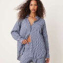 フリーピープル Free People フリーピープルのテクスチャードパジャマシャツコーデ(ネイビー) トップス レディース 女性 インポートブランド 小さいサ...