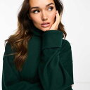 エイソス ASOS asos ASOS DESIGN スーパーソフト コーデュロイ ロールネック カフディテール パイングリーン - DGREEN トップス レディース 女性 インポートブランド 小さいサイズから大きいサイズまで(4)
