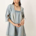 エイソス ASOS asos ASOS DESIGN ボヘミアン デニム ミニドレス タイアップ カフス付き ワンピース レディース 女性 インポートブランド 小さいサイズから大きいサイズまで