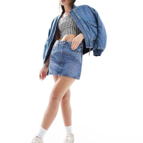 リーバイス Levi's リーバイスのウエスタンアイコンデニムスカート（ライトブルー） スカート レ