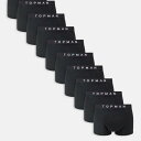 トップマン Topman TOPMAN Topman 10パックトランクス(ブラック) 下着 メンズ 男性 インポートブランド 小さいサイズから大きいサイズまで