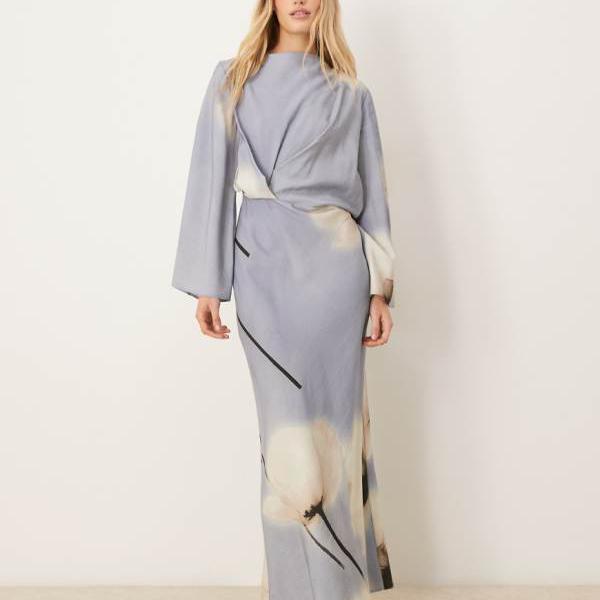 エイソス ASOS asos ASOS DESIGN ロングスリーブ ウエストタック バイアス マキ