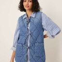 エイソス ASOS asos ASOS DESIGN デニム キルティング ベスト ミッドウォッシュ ブルー トップス レディース 女性 インポートブランド 小...