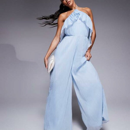 エイソス ASOS asos ASOS DESIGN テクスチャードホルターワイドレッグジャンプスーツ、フリルディテール、ライトブルー オールインワン レディース 女性 インポートブランド 小さいサイズから大きいサイズまで エイソス ASOS asos ASOS DESIGN テクスチャードホルターワイドレッグジャンプスーツ、フリルディテール、ライトブルー オールインワン レディース 女性 インポートブランド 小さいサイズから大きいサイズまで