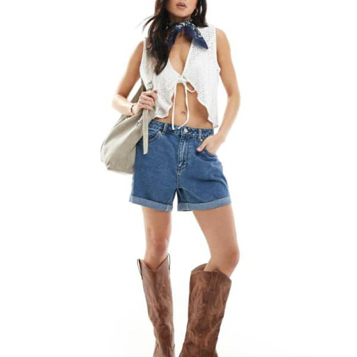 ヴェロモーダ Vero Moda Vero Moda のルーズデニムショーツ(ミディアムブルー、折り返し付き) パンツ ボトム レディース 女性 インポートブランド 小さいサイズから大きいサイズまで ヴェロモーダ Vero Moda Vero Moda のルーズデニムショーツ(ミディアムブルー、折り返し付き) パンツ ボトム レディース 女性 インポートブランド 小さいサイズから大きいサイズまで