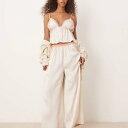 フリーピープル Free People フリーピープル レースインサート シルク パジャマセット アイボリー 部屋着 レディース 女性 インポートブランド 小さ...