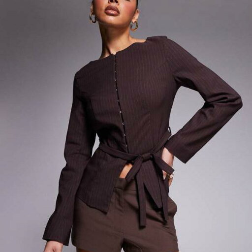 リバーアイランド River Island RIVER ISLAND リバーアイランド ボートネック ベルト付きトップス ブラウン トップス レディース 女性 インポートブランド 小さいサイズから大きいサイズまで リバーアイランド River Island RIVER ISLAND リバーアイランド ボートネック ベルト付きトップス ブラウン トップス レディース 女性 インポートブランド 小さいサイズから大きいサイズまで