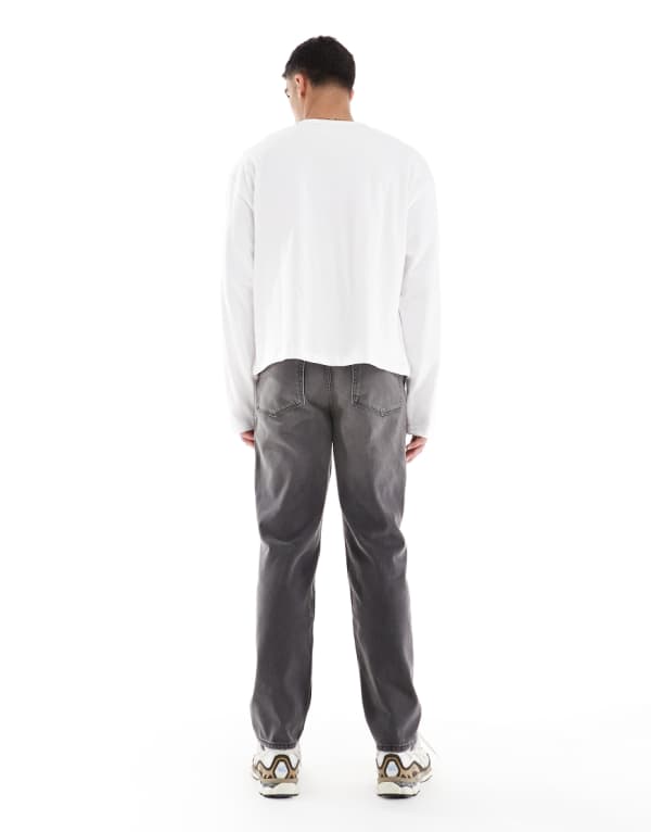 エイソス ASOS asos ASOS DESIGN ストレートレッグジーンズ ヴィンテージ風 ウォッシュドブラック パンツ ボトム メンズ 男性 インポートブランド 小さいサイズから大きいサイズまで