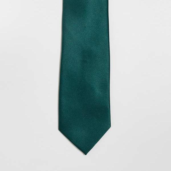 エイソス ASOS asos ASOS DESIGN サテンネクタイ ダークグリーン アクセサリー メンズ 男性 インポートブランド