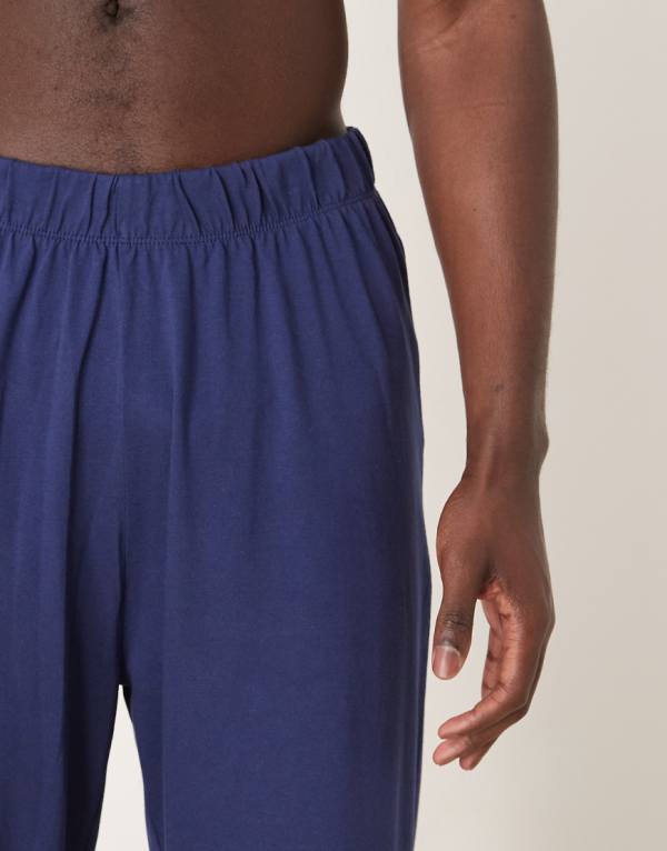 エイソス ASOS asos ASOS DESIGN ヘンリーワッフルパジャマセット ネイビー＆ホワイト 部屋着 メンズ 男性 インポートブランド 小さいサイズから大きいサイズまで