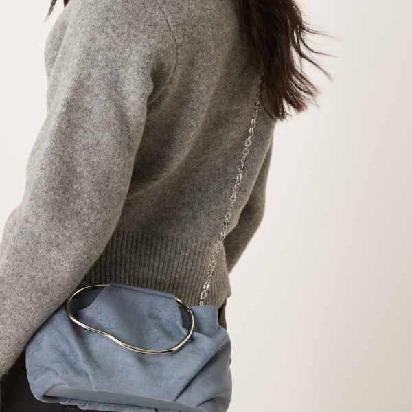 エイソス ASOS asos ASOS DESIGN フェイクスエード スクイグル メタルハンドル 