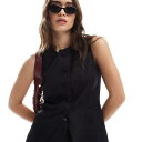 ニュールック New Look ニュールック コーデュロイ ロングライン リネン ウエストコート ブラック トップス レディース 女性 インポートブランド 小さ...