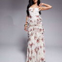 ASOS LUXE フリル マキシドレス、花柄トリム付き ワンピース レディース 女性 インポートブランド 小さいサイズから大きいサイズまで(4)
