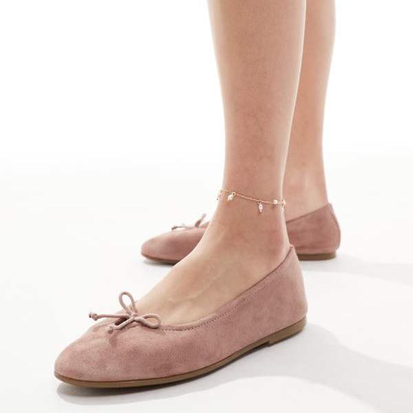 Schuh ピンクのスエードのLambertバレエフラットシューズ 靴 レディース 女性 インポート