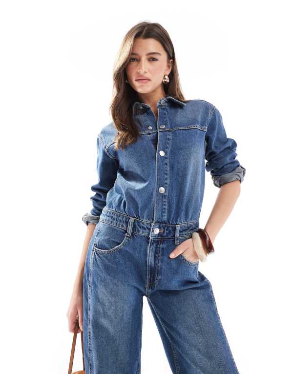 ストラディヴァリウス Stradivarius ストラディバリウス オーバーサイズ デニム ダンガリー オールインワン レディース 女性 インポートブランド 小さいサイズから大きいサイズまで