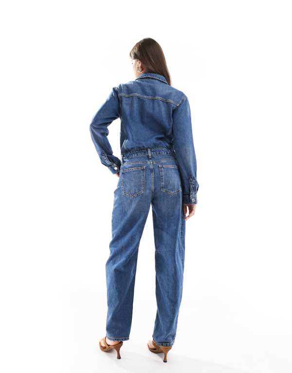 ストラディヴァリウス Stradivarius ストラディバリウス オーバーサイズ デニム ダンガリー オールインワン レディース 女性 インポートブランド 小さいサイズから大きいサイズまで