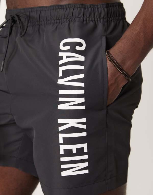 カルバンクライン Calvin Klein カルバン・クライン インテンス パワー ロゴ スイムショーツ ブラック 水着 メンズ 男性 インポートブランド 小さいサイズから大きいサイズまで