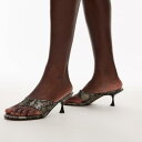 トップショップ Topshop TOPSHOP トップショップ イザベラ ミッドヒール トゥ トング ミュール スネーク 下着 レディース 女性 インポートブラ...