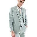 エイソス ASOS asos ASOS DESIGN スキニー ウェディング スーツ ジャケット (グリーン テクスチャ) アウター メンズ 男性 インポートブランド 小さいサイズから大きいサイズまで