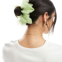エイソス ASOS asos ASOS DESIGN 特大シュシュ ヘアバンド テクスチャードオーガンザ グリーン アクセサリー レディース 女性 インポートブ...