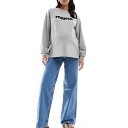 エイソス ASOS asos ASOS DESIGN マタニティ ワイドレッグ ダッド ジーンズ (クリーンブルー) ボトム パンツ レディース 女性 インポートブランド 小さいサイズから大きいサイズまで(4)