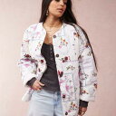 エイソス ASOS asos ASOS DESIGN ハンカチーフプリントのドルフィンヘムノーカラーキルティングジャケット アウター レディース 女性 インポートブランド 小さいサイズから大きいサイズまで(4)