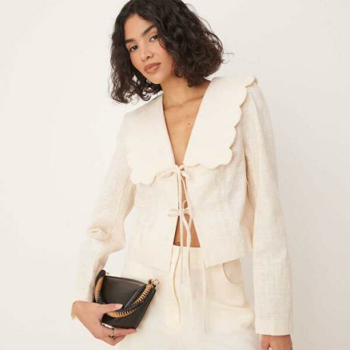 エイソス ASOS asos ASOS DESIGN テーラード スカロップカラー タイフロント ジャケット バターミルク アウター レディース 女性 インポートブランド 小さいサイズから大きいサイズまで エイソス ASOS asos ASOS DESIGN テーラード スカロップカラー タイフロント ジャケット バターミルク アウター レディース 女性 インポートブランド 小さいサイズから大きいサイズまで