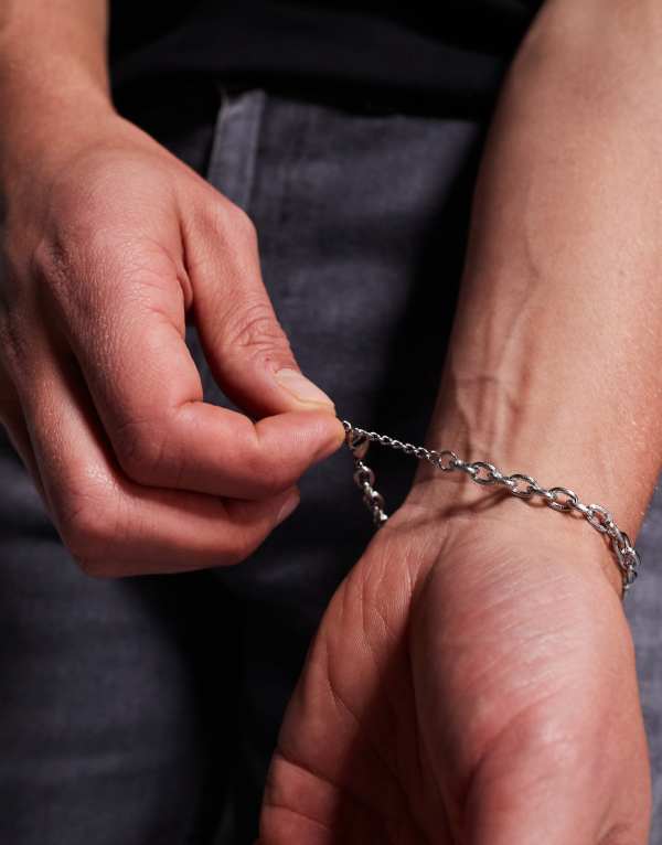 エイソス ASOS asos ASOS DESIGN 防水ステンレススチール オーバルリンクチェーンブレスレット シルバートーン アクセサリー メンズ 男性 インポートブランド 3