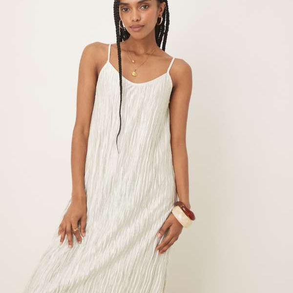 ヴィラ Vila ヴィラ プリーツ キャミ マキシ スリップ ドレス (淡いシルト グリーンのタイダイ) ワンピース レディース 女性 インポートブランド 小さいサイズから大きいサイズまで