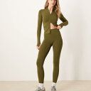 エイソス ASOS asos ASOS DESIGN シームレス スカルプティング フラット レギンス (カーキ) パンツ ボトム レディース 女性 インポートブランド 小さいサイズから大きいサイズまで