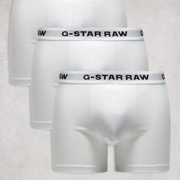 ジースター G-Star G-Star 3パック ボクサーパンツ ホワイト 下着 メンズ 男性 インポートブランド 小さいサイズから大きいサイズまで