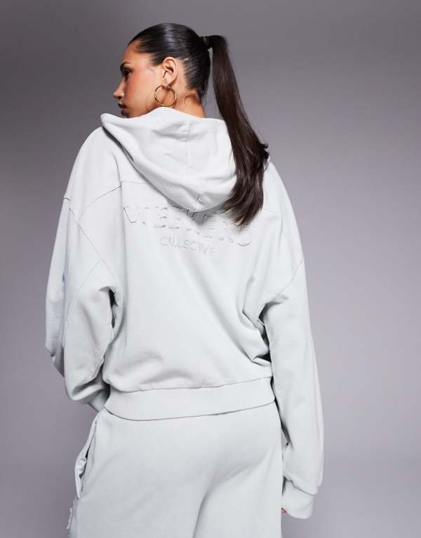 Weekend Collective のヘビーウェイト ジップスルー フーディー コーデ (ウォッシュド セージグリーン) トップス レディース 女性 インポートブランド 小さいサイズから大きいサイズまで