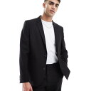 エイソス ASOS asos ASOS DESIGN レギュラースーツジャケット ブラック アウター メンズ 男性 インポートブランド 小さいサイズから大きいサイズまで