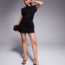 エイソス ASOS asos ASOS DESIGN シャーリングサイドショルダーパッドタンクミニドレス(ブラック) ワンピース レディース 女性 インポートブランド 小さいサイズから大きいサイズまで
