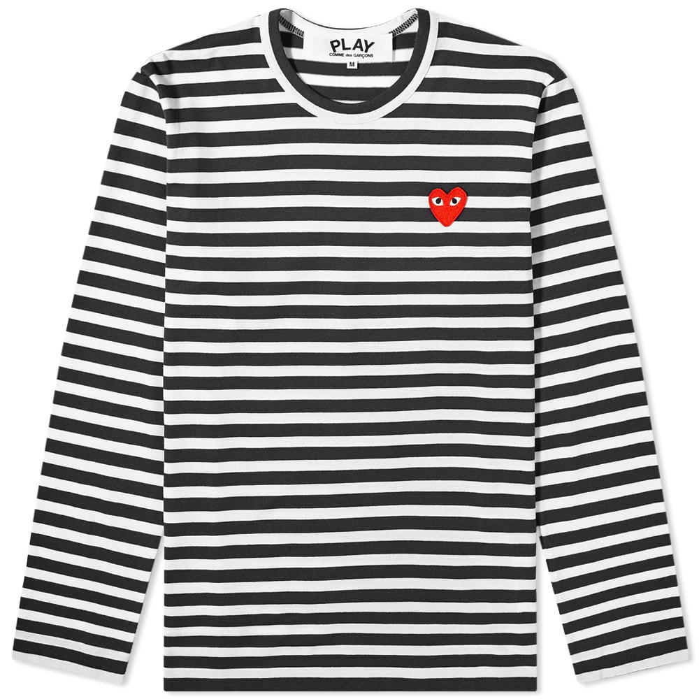 コム・デ・ギャルソン・プレイ PLAY COMME des GARCONS Comme des GarconsPlay長袖ハートロゴストライプTシャツ トップス メンズ 男性 インポートブランド 小さいサイズから大きいサイズまで