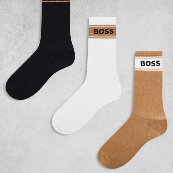 ボス ボディウェア ソックス 3足組 ブラック、ホワイト、ブラウン 靴下 ボトム メンズ 男性 インポートブランド(4)