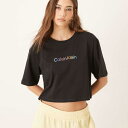 カルバンクライン Calvin Klein カルバン・クライン プライド クロップ パジャマ T シャツ(ブラック) トップス レディース 女性 インポートブランド 小さいサイズから大きいサイズまで