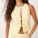 エイソス ASOS asos ASOS DESIGNのバターミルクカラーのタイフロントウエストコート トップス レディース 女性 インポートブランド 小さいサイ...