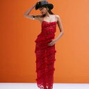 ワイルドラバーズ マーメイド マキシ ビーチ スカート(レッド、レースディテール付き) レディース 女性 インポートブランド 小さいサイズから大きいサイズまで