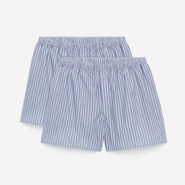 ARKET ユニセックス ピュアコットン 2枚組ショーツ ブルー&ホワイトチェック パンツ ボトム メンズ 男性 インポートブランド 小さいサイズから大きいサイ...