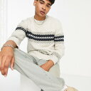 トップマン Topman TOPMAN トップマン フェアアイル クルーネック セーター ストーン トップス メンズ 男性 インポートブランド 小さいサイズから大きいサイズまで