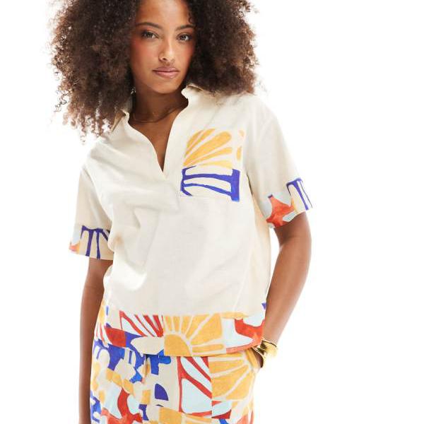 ネイティブユース Native Youth ネイティブユースのパッチポケットプリントシャツコーデ（マルチカラー） トップス レディース 女性 インポートブランド 小さいサイズから大きいサイズまで