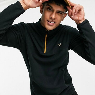 セレクテッド オム Selected Homme selected homme 厳選されたオムクォータージップフリーススウェット、Hロゴブラック トップス メンズ 男性 インポートブランド 小さいサイズから大きいサイズまで