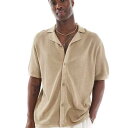 ジャックアンドジョーンズ Jack & Jones ジャック&ジョーンズのオーバーサイズボタンスルーニットポロ(ベージュ) トップス メンズ 男性 インポートブランド 小さいサイズから大きいサイズまで